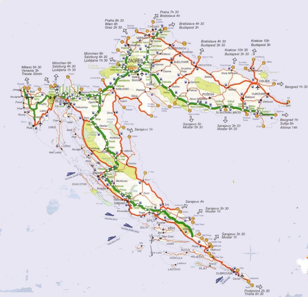 terperinci peta jalan croatia