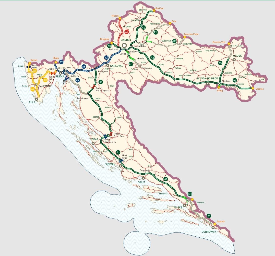 croatia lebuh raya peta