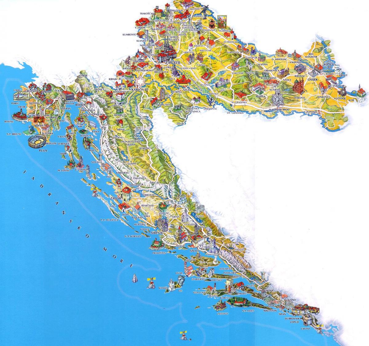 croatia tarikan pelancong peta
