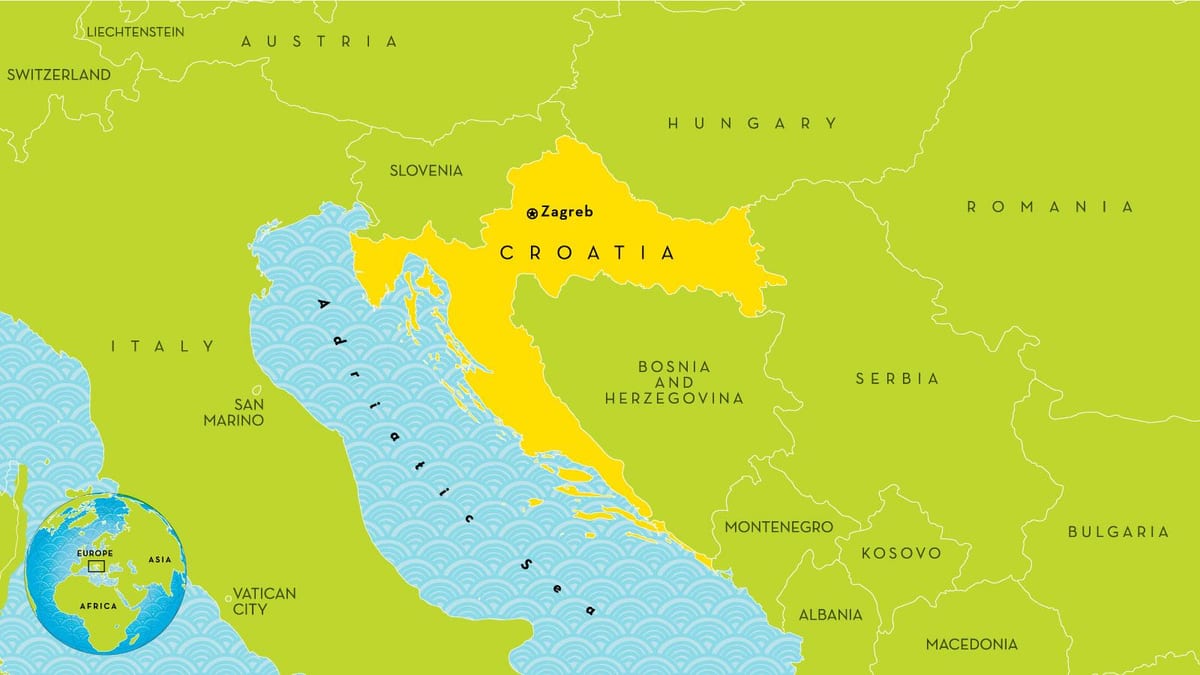 peta negara-negara terdekat croatia