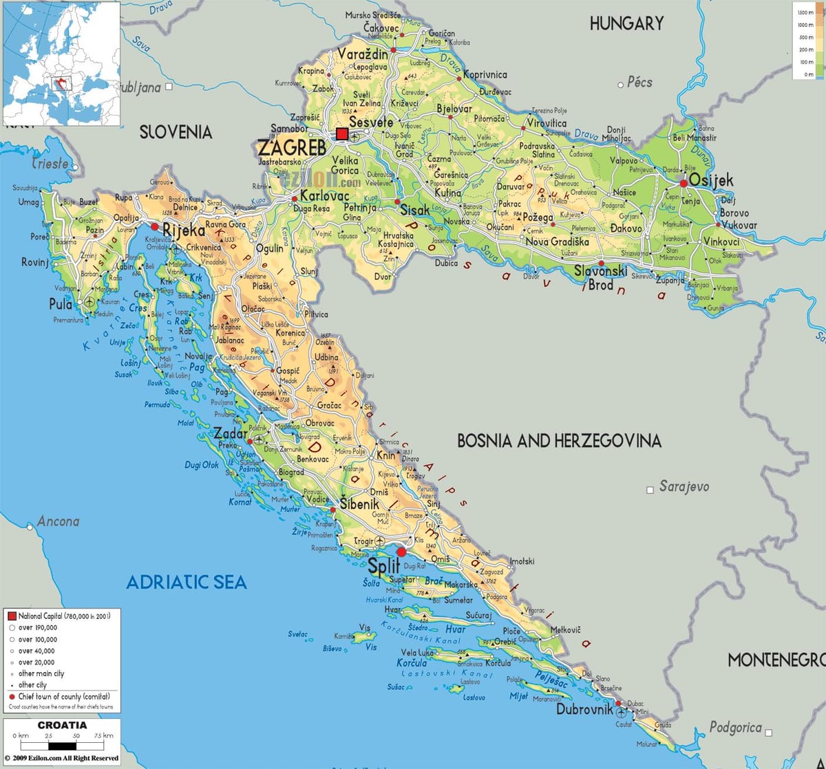 peta croatia sungai