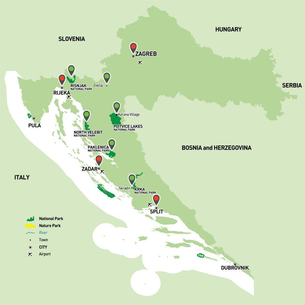 peta taman nasional croatia
