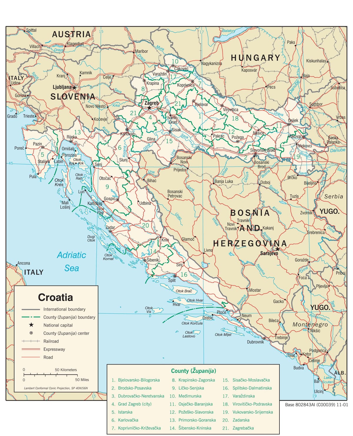 peta dari croatia