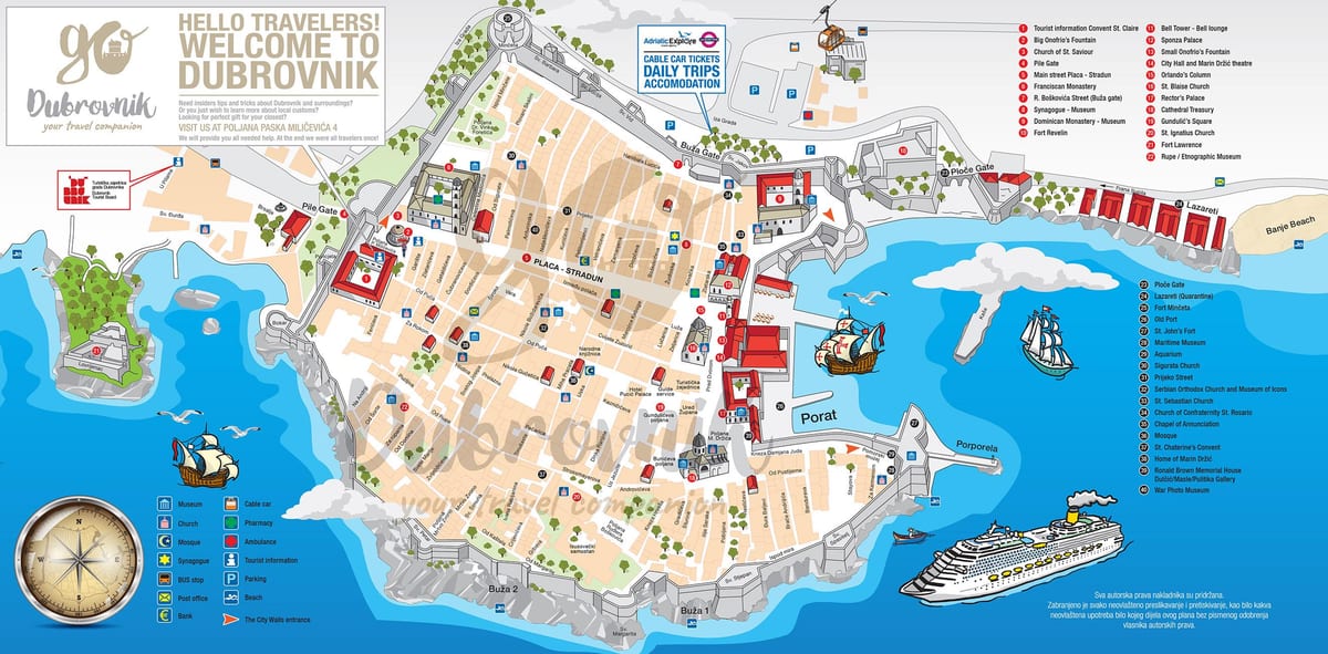 peta kota tua dubrovnik croatia