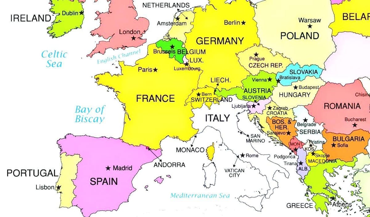 peta eropah menunjukkan croatia