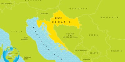 Peta negara-negara terdekat croatia
