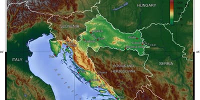 Peta topografi croatia 