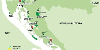 Peta taman nasional croatia 